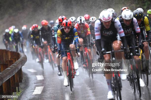 Otto Vergaerde of Belgium and Team Lidl - Trek competes in heavy rain during the 82nd Paris - Nice 2024, Stage 7 a 103.7km stage from Nice to Madone...