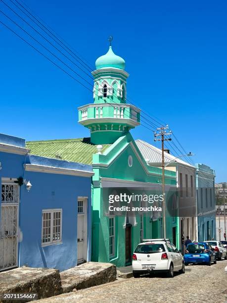 bo-kaap district in cape town, south africa - cape town bo kaap stock pictures, royalty-free photos & images