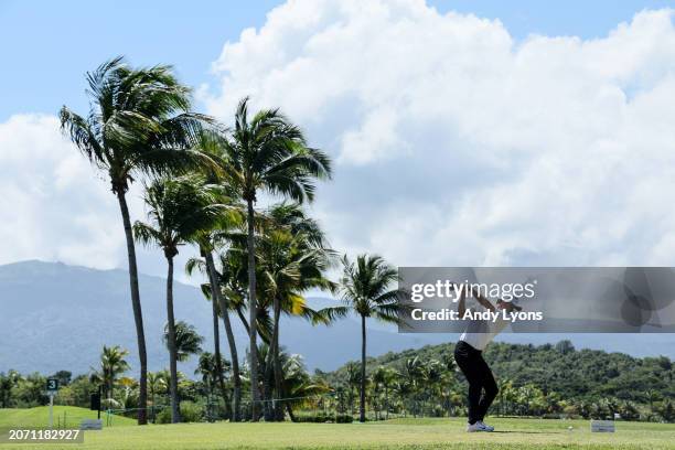Fred Biondi of Brazil plays his shot from the fourth tee during the third round of the Puerto Rico Open at Grand Reserve Golf Club on March 09, 2024...