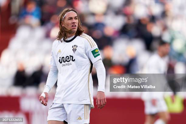 Pedro Benito of Albacete BP looks on during the LaLiga Hypermotion match between Albacete BP and Real Oviedo at Estadio Carlos Belmonte on March 09,...