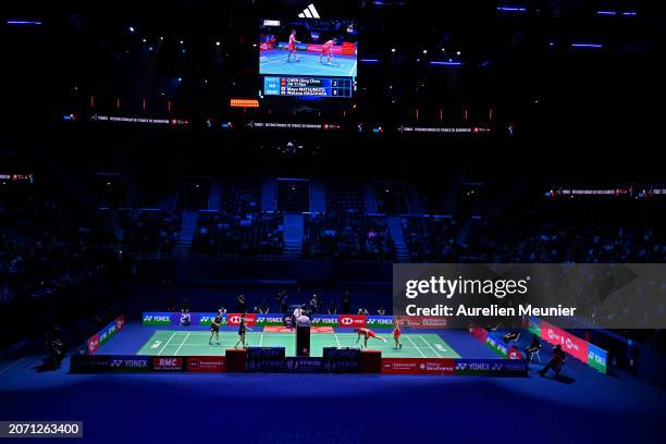 General view during the Women's double semi final match between Chen Qing Chen and Jia Yi Fan of China and Mayu Matsumoto and Wakana Nagahara of...