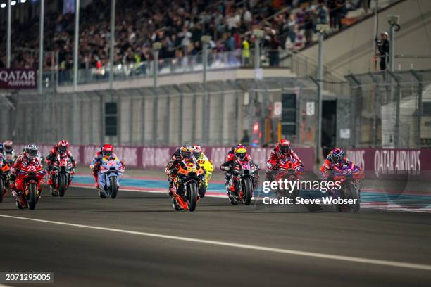 Race start - Jorge Martin of Spain and Prima Pramac Racing leads during the Sprint Race of the MotoGP Qatar Airways Grand Prix of Qatar at Losail...