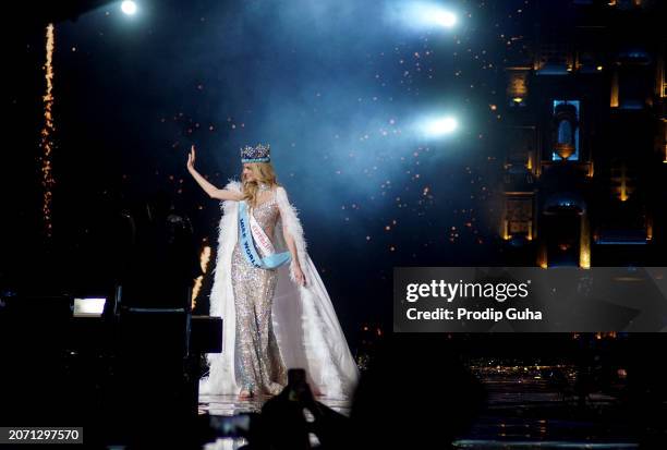 Krystyna Pyszkova of the Czech Republic wins the 71st Miss World pageant on March 09, 2024 in Mumbai, India.
