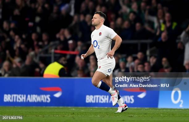 Danny Care of England comes on to make his 100th Cap appearance during the Guinness Six Nations 2024 match between England and Ireland at Twickenham...