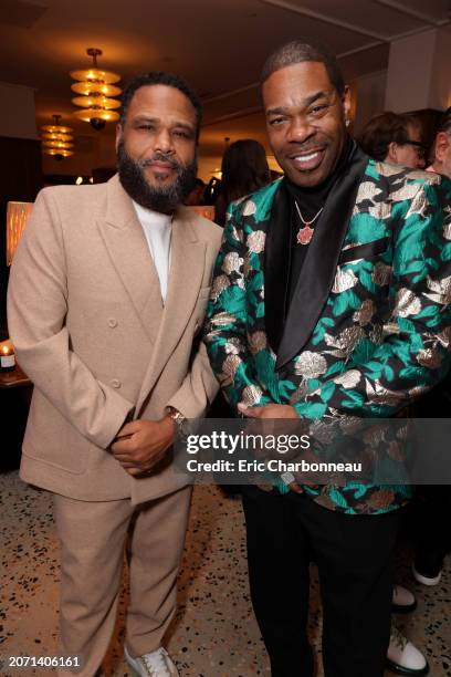 Anthony Anderson and Busta Rhymes attend United Talent Agency's Oscars pre-party at Soho House Holloway in West Hollywood on March 8, 2024.