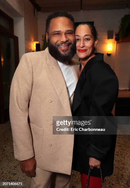 Anthony Anderson and Tracee Ellis Ross attend United Talent Agency's Oscars pre-party at Soho House Holloway in West Hollywood on March 8, 2024.