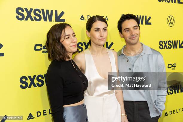 Lucia Aniello, Jen Statsky, and Paul W. Downs attend the season 3 premiere of HBO's "Hacks" at The Paramount Theatre during the 2024 SXSW Conference...