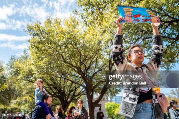 People protest against Texas Senate Bill 4 during a rally hosted by the ACLU of Texas at the State Capitol on March 09, 2024 in Austin, Texas. People...