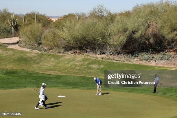 Kevin Sutherland of the United States putts on the 10th green during the second round of the Cologuard Classic at La Poloma Country Club on March 09,...