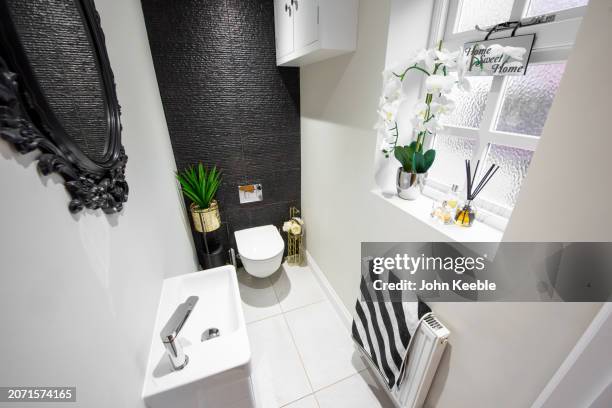 property interiors - striped towel stock pictures, royalty-free photos & images