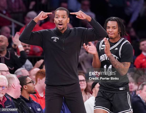 Head coach Kim English of the Providence Friars during a game against the St. John's Red Storm at Madison Square Garden on January 10, 2024 in New...