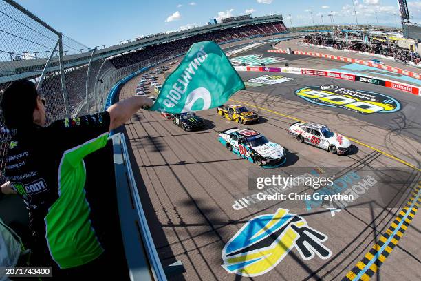 Cole Custer, driver of the Haas Automation Ford, leads the field to the green flag to start the NASCAR Xfinity Series Call 811.com Every Dig. Every...