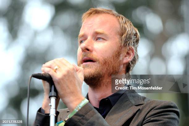 Matt Berninger of The National performs during the Outside Lands Music & Arts festival at the Polo Fields in Golden Gate Park on August 28, 2009 in...
