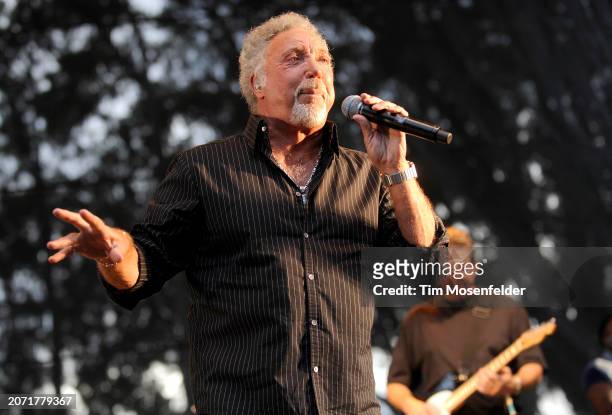 Tom Jones performs during the Outside Lands Music & Arts festival at the Polo Fields in Golden Gate Park on August 28, 2009 in San Francisco,...