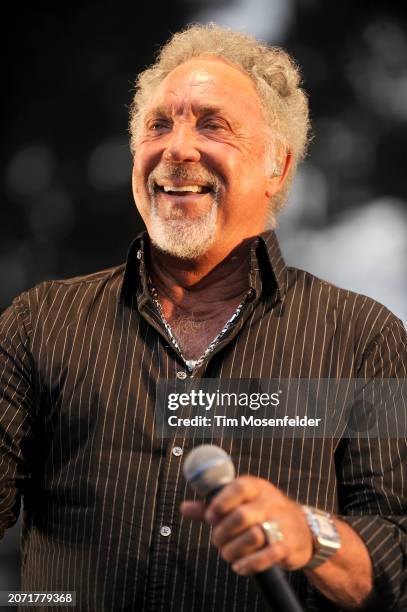 Tom Jones performs during the Outside Lands Music & Arts festival at the Polo Fields in Golden Gate Park on August 28, 2009 in San Francisco,...