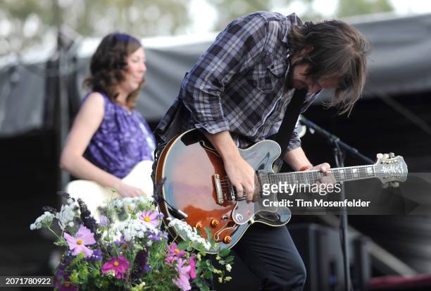 Brian Aubert of Silversun Pickups performs during the Outside Lands Music & Arts festival at the Polo Fields in Golden Gate Park on August 28, 2009...