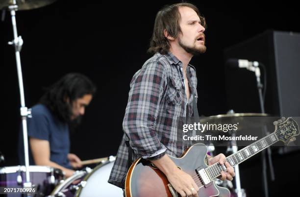 Brian Aubert of Silversun Pickups performs during the Outside Lands Music & Arts festival at the Polo Fields in Golden Gate Park on August 28, 2009...