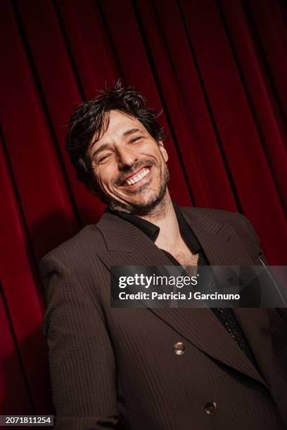 Andres Velencoso poses during a portrait session at Teatro Cervantes during the Malaga Film Festival 2024 on March 07, 2024 in Malaga, Spain.