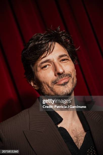 Andres Velencoso poses during a portrait session at Teatro Cervantes during the Malaga Film Festival 2024 on March 07, 2024 in Malaga, Spain.