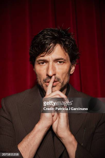 Andres Velencoso poses during a portrait session at Teatro Cervantes during the Malaga Film Festival 2024 on March 07, 2024 in Malaga, Spain.