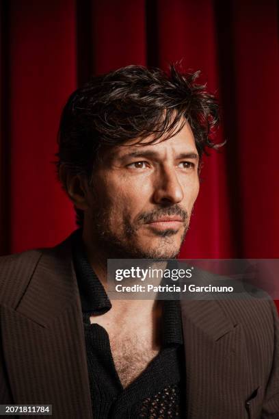 Andres Velencoso poses during a portrait session at Teatro Cervantes during the Malaga Film Festival 2024 on March 07, 2024 in Malaga, Spain.