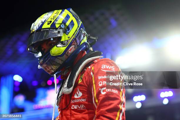 Oliver Bearman of Great Britain and Ferrari on the grid prior to the F1 Grand Prix of Saudi Arabia at Jeddah Corniche Circuit on March 09, 2024 in...
