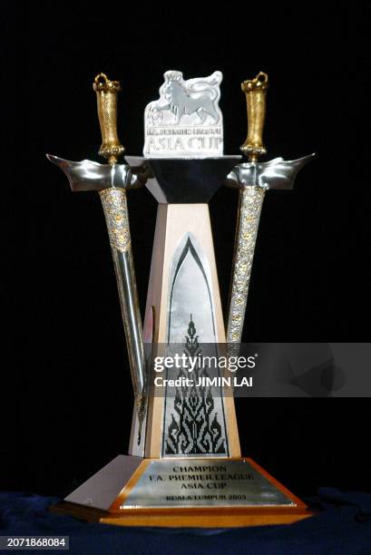 The FA Premier League Asia Cup trophy is displayed in Kuala Lumpur, 22 July 2003. Newcastle United, Birmingham City, Chelsea and Malaysia will play...