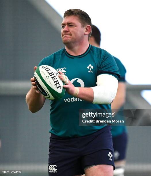 Dublin , Ireland - 12 March 2024; Tadhg Furlong during an Ireland rugby squad training session at the IRFU High Performance Centre at the Sports...