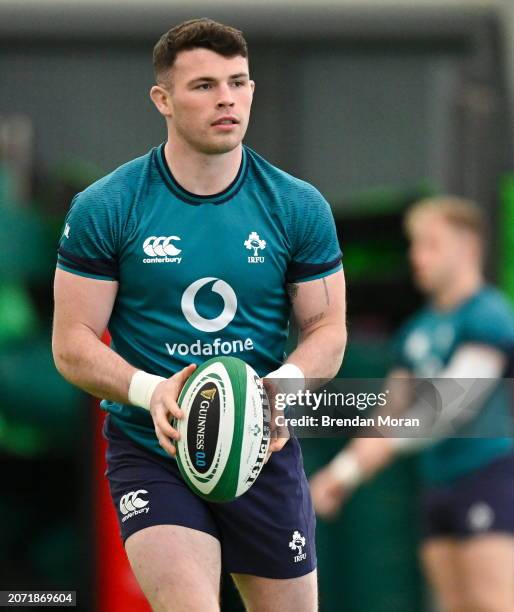 Dublin , Ireland - 12 March 2024; Calvin Nash during an Ireland rugby squad training session at the IRFU High Performance Centre at the Sports...