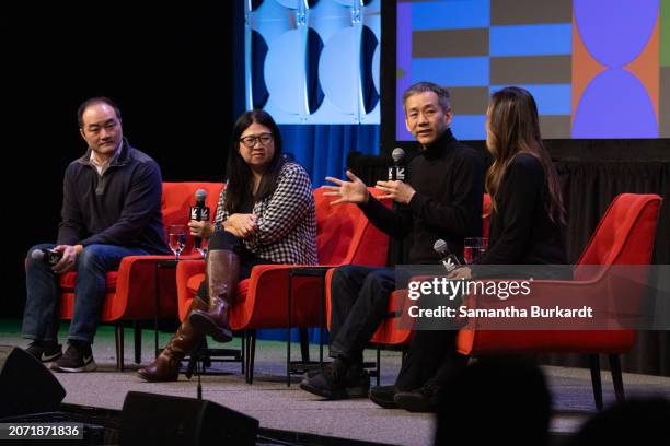 Kun Gao, Holly Liu, Patrick Lee and Sheri Bryant at the Featured Session: Lessons Learned: The Next Frontier in Entertainment, Gaming, and Tech as...