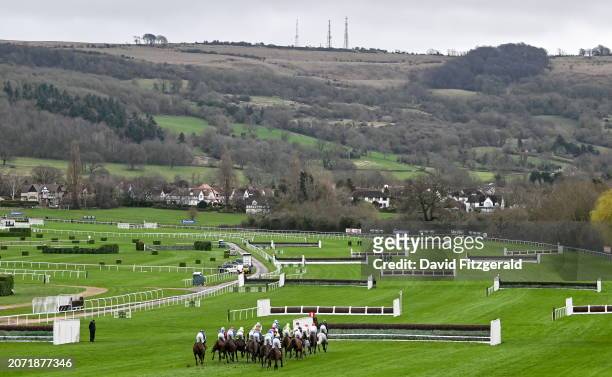 Gloucestershire , United Kingdom - 12 March 2024; A general view during the Ultima Handicap Chase on day one of the Cheltenham Racing Festival at...