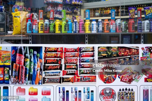 Vape shop selling vaping products inclucing e-cigartettes and disposable vape pens as well as Prime energy drinks and confectionary on 17th January...