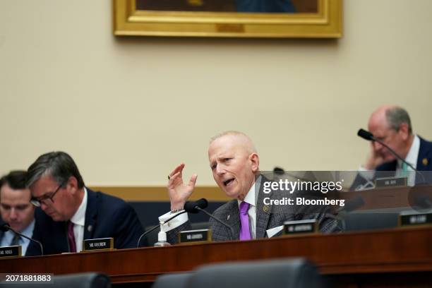Representative Jeff Van Drew, a Republican from New Jersey, center, during a House Judiciary Committee hearing in Washington, DC, US, on Tuesday,...