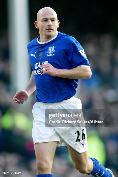 February 7: Lee Carsley of Everton running during the Premier League match between Everton and Manchester United at Goodison on February 7, 2004 in...