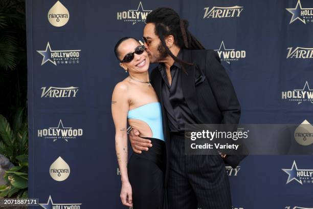 Zoë Kravitz and Lenny Kravitz at the star ceremony where Lenny Kravitz is honored with a star on the Hollywood Walk of Fame on March 12, 2024 in Los...