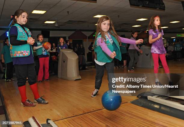 Savanna Plant of Guilderland throws her bowling ball during the Epilepsy Foundation of Northeastern New YorkÕs 23rd Annual Bowl for Epilepsy at...
