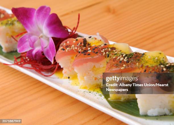 Magic box at Kuma Ani at 87 New Scotland Avenue on Thursday, May 28, 2015 in Albany, N.Y. This is a special roll consisting of snow crab meat,...