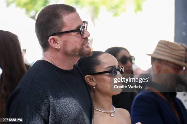 Channing Tatum and Zoë Kravitz at the star ceremony where Lenny Kravitz is honored with a star on the Hollywood Walk of Fame on March 12, 2024 in Los...