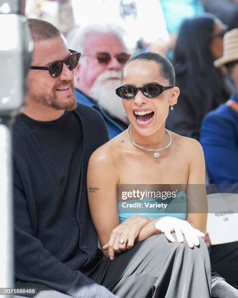 Channing Tatum and Zoë Kravitz at the star ceremony where Lenny Kravitz is honored with a star on the Hollywood Walk of Fame on March 12, 2024 in Los...