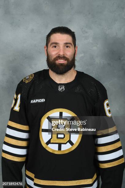 Pat Maroon of the Boston Bruins poses for his official headshot for the 2023-2024 season on March 12, 2022 at the TD Garden in Boston, Massachusetts.