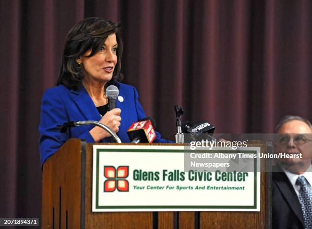 Lieutenant Governor Kathy Hochul announces New York State will be investing $2 million for improvements for the Glens Falls Civic Center on Tuesday,...