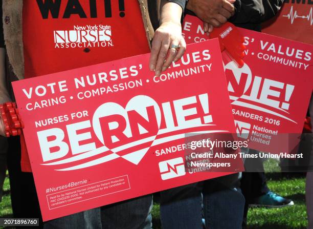 More than a thousand nurses and Safe Staffing supporters rally at the Capitol calling for the passage of the Safe Staffing Law on Wednesday April 13,...