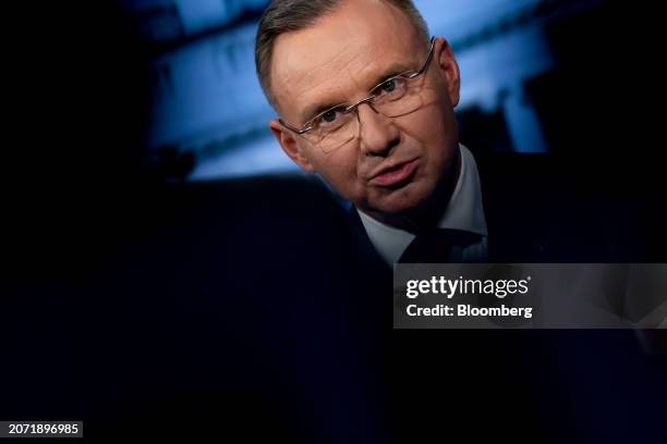 Andrzej Duda, Poland's president, during an interview in Washington, DC, US, on Tuesday, March 12, 2024. Duda said Russian President Vladimir...