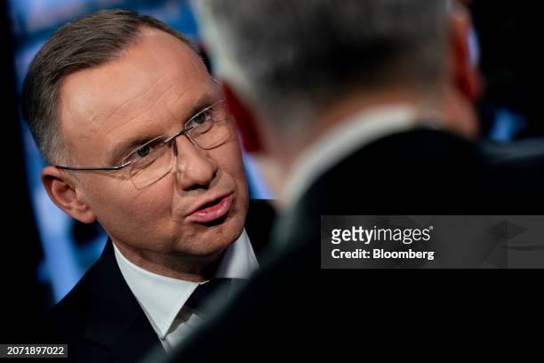 Andrzej Duda, Poland's president, during an interview in Washington, DC, US, on Tuesday, March 12, 2024. Duda said Russian President Vladimir...