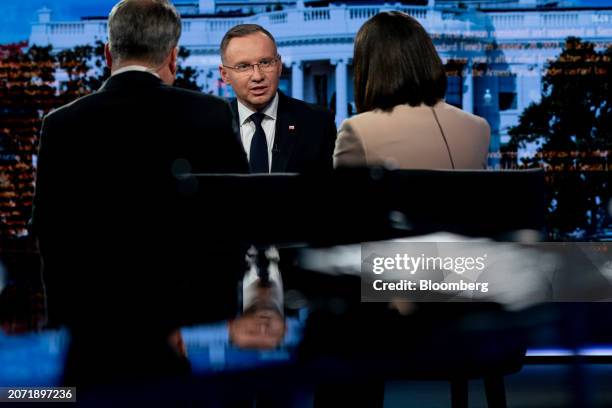 Andrzej Duda, Poland's president, during an interview in Washington, DC, US, on Tuesday, March 12, 2024. Duda said Russian President Vladimir...