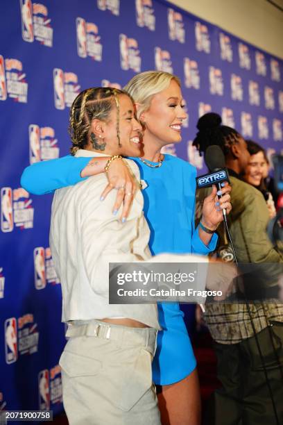 Natasha Cloud of the Phoenix Mercury and Sophie Cunningham during the Ruffles NBA All-Star Celebrity Game as part of NBA All-Star Weekend on Friday,...