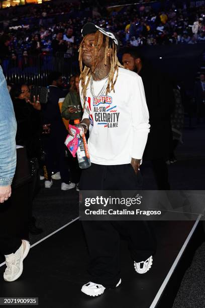Lil Wayne during the Ruffles NBA All-Star Celebrity Game as part of NBA All-Star Weekend on Friday, February 16, 2024 at Lucas Oil Stadium in...