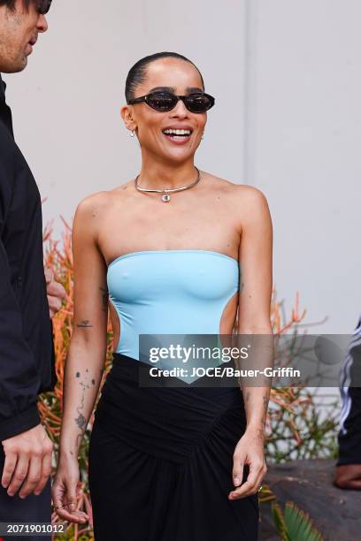 Zoe Kravitz is seen attending the Lenny Kravitz Hollywood Walk of Fame Star Ceremony on March 12, 2024 in Los Angeles, California.