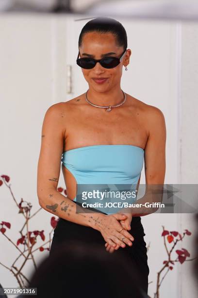 Zoe Kravitz is seen attending the Lenny Kravitz Hollywood Walk of Fame Star Ceremony on March 12, 2024 in Los Angeles, California.