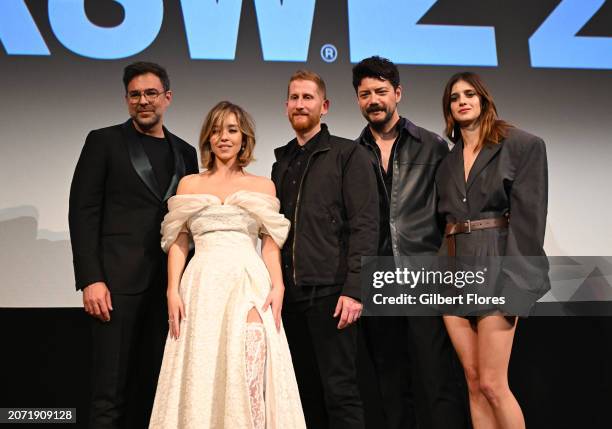 Michael Mohan, Sydney Sweeney, Andrew Lobel, Alvaro Morte and Benedetta Porcaroli at the premiere of "Immaculate" as part of SXSW 2024 Conference and...